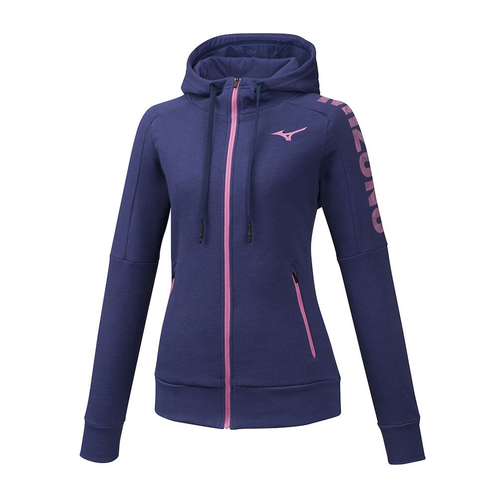 Damske Mikina Mizuno Heritage Zip Námornícka Modrá Vypredaj ZCWG48603